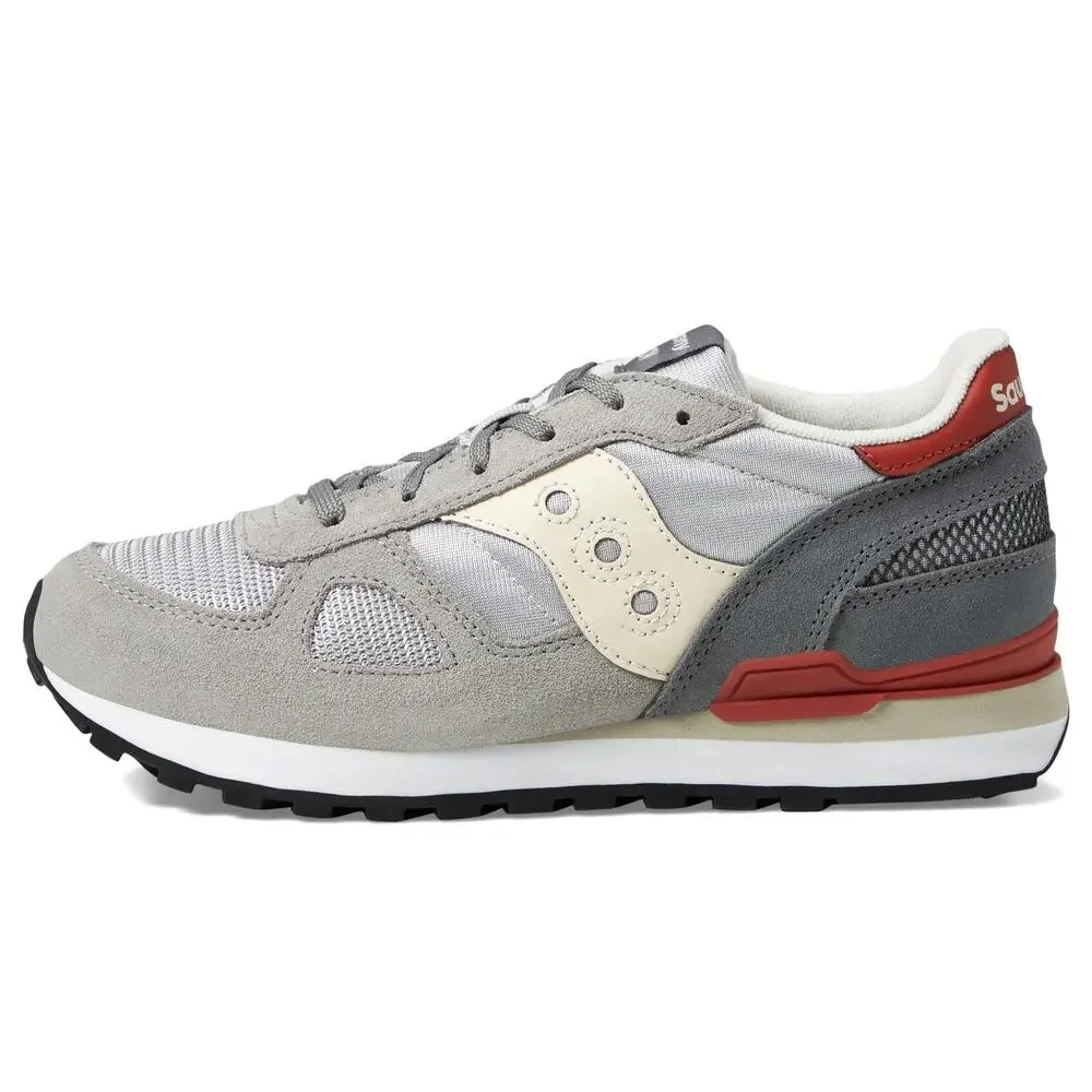 SAUCONY SHADOW ORIGINAL (LITTLE BIG KID) SNEAKER, GREY/RED, 13 US UNISEX